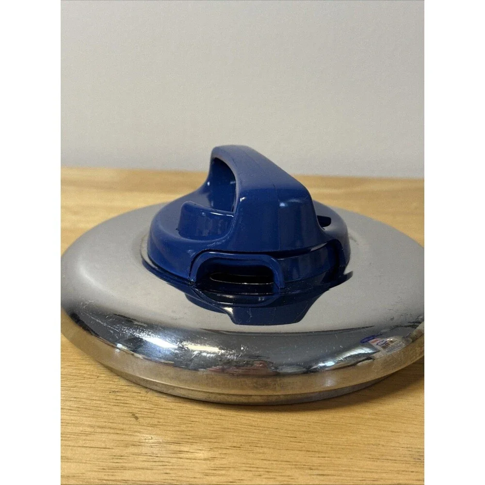 T-Fal Pot Pan Vented Lid Only 6” Outer Edge, 5.5” Inner Lip, Blue Handle Vtg